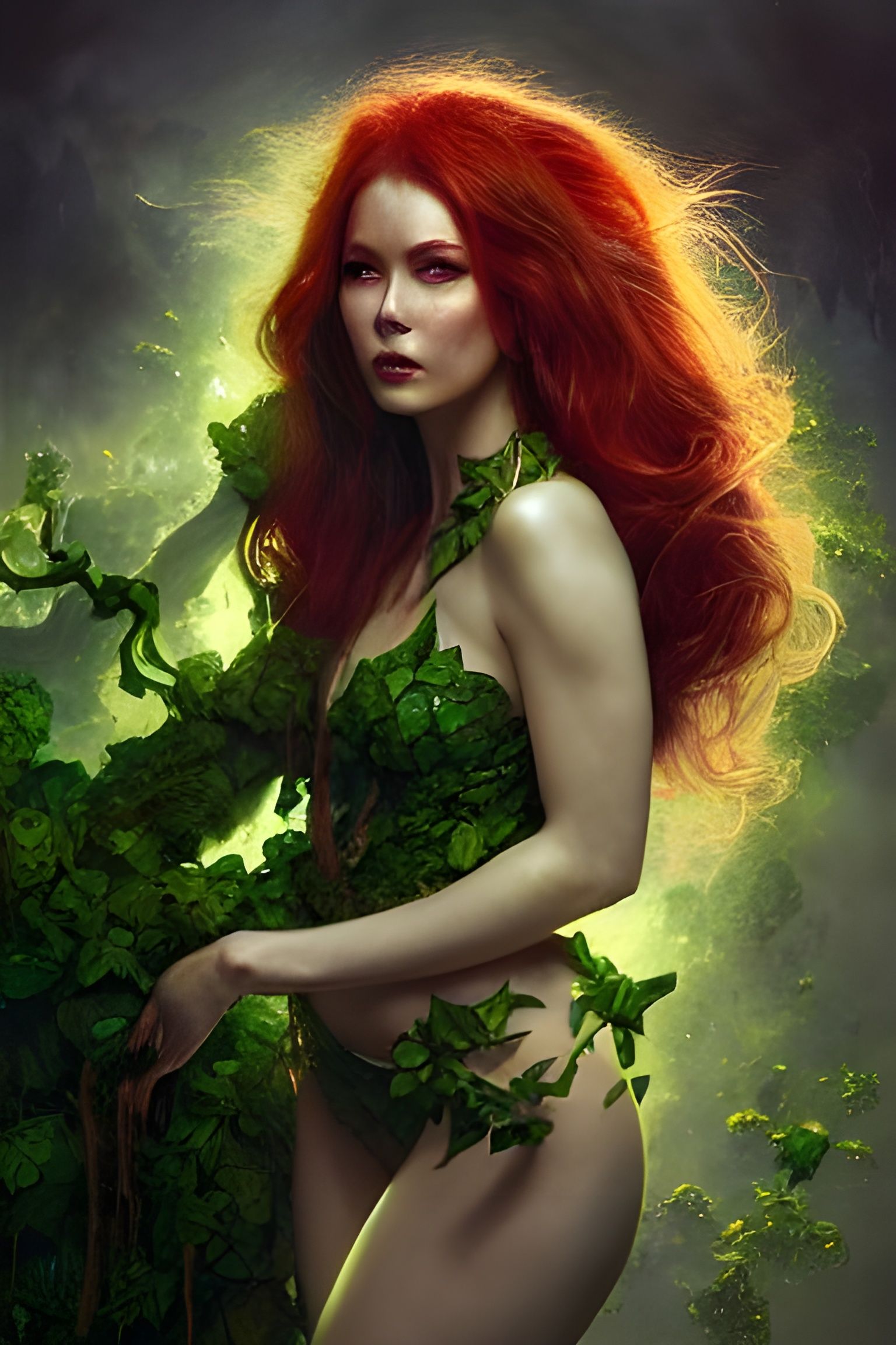 Intricate Portrait of Poison Ivy: Fantasy Art