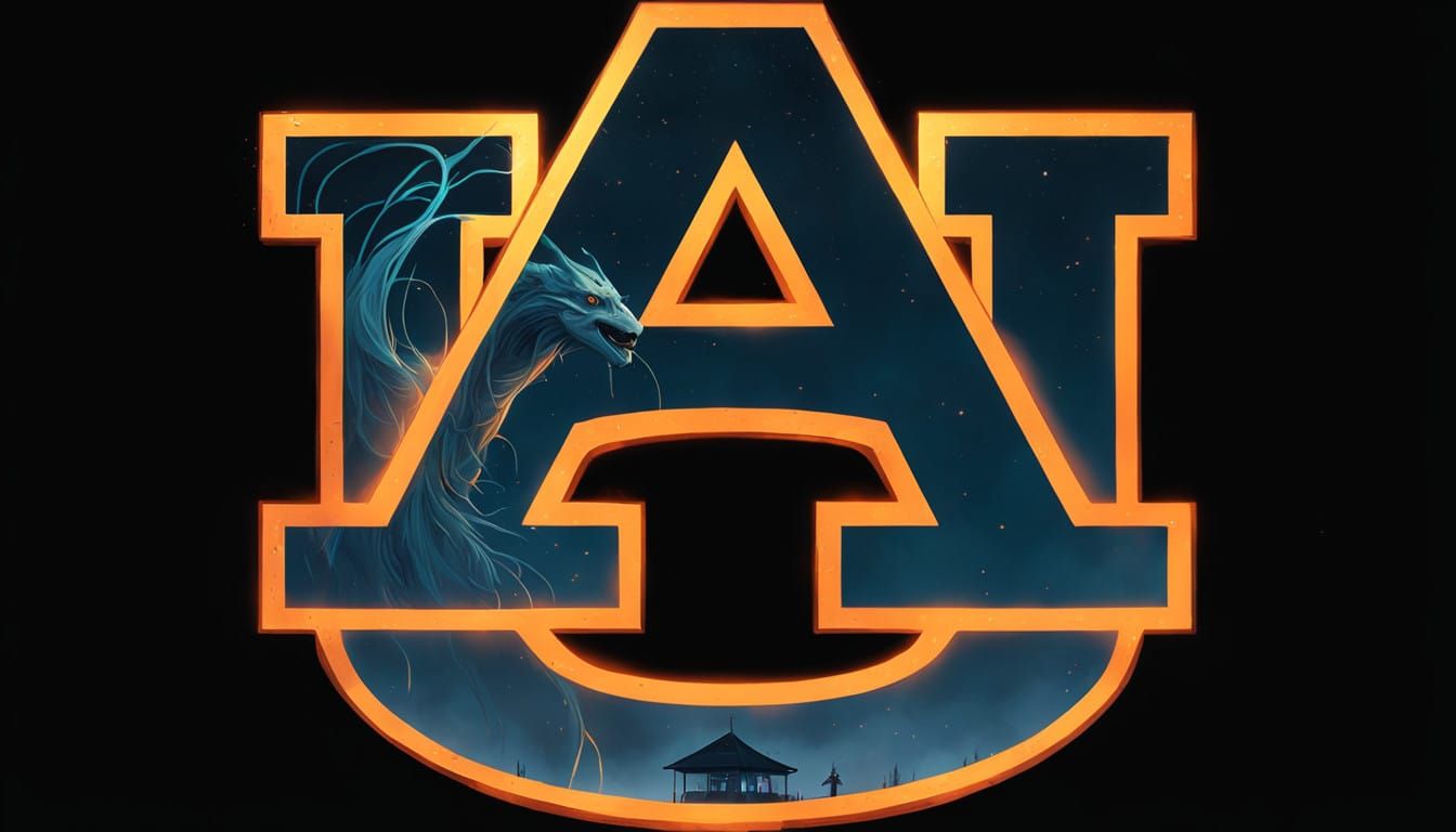 Majestic Auburn-Beast Emerges from Swirling Aura in Futurist...