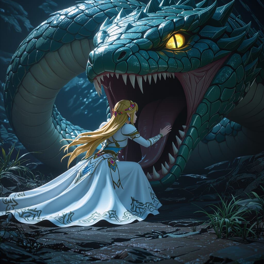 Zelda and Serpent: 3D Anime Adventure