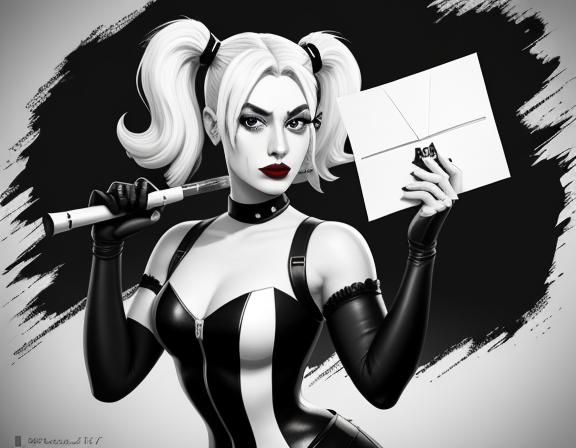 Harley Quinn Pop Art in Lichtenstein Style