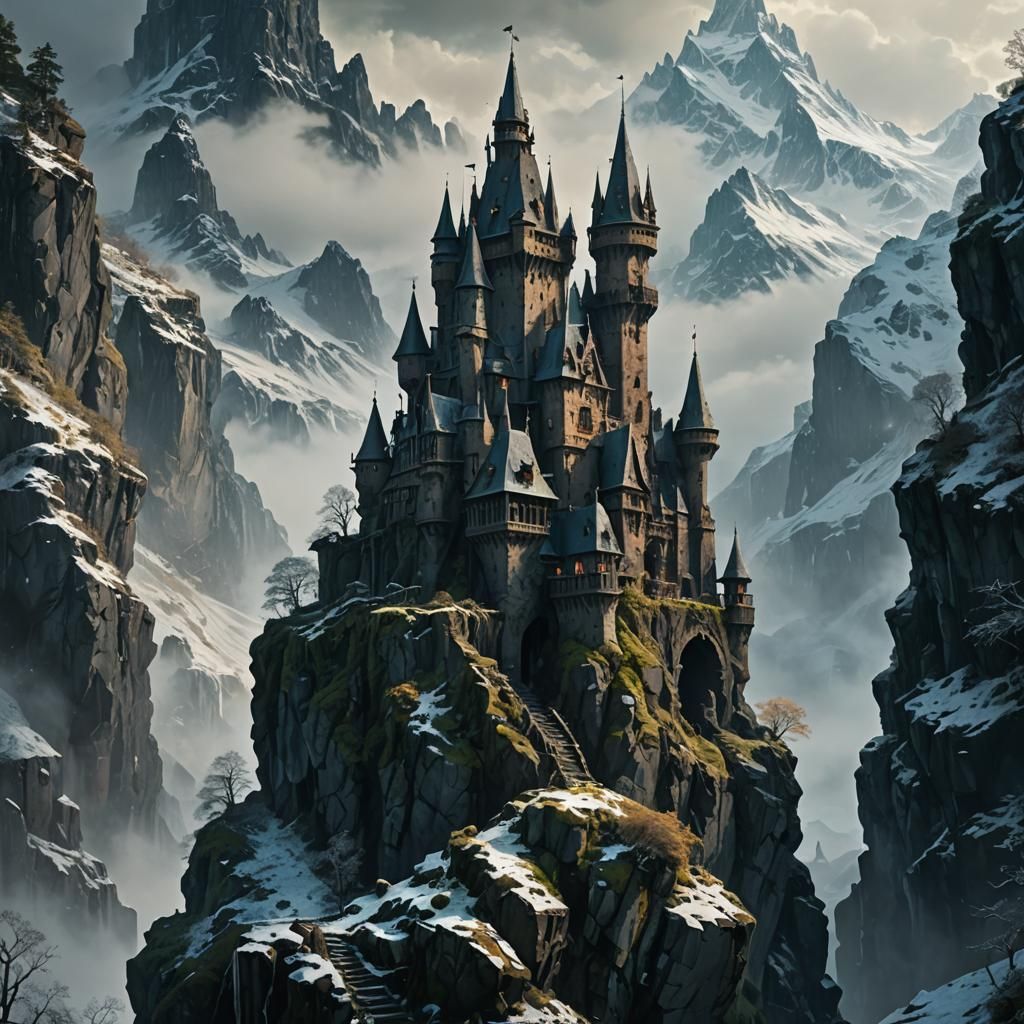 Goblin Castle Perched on Frozen Mountains