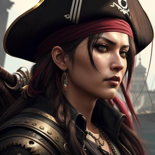 Hyperrealistic PirateKingKJW Concept Art with Side Lighting