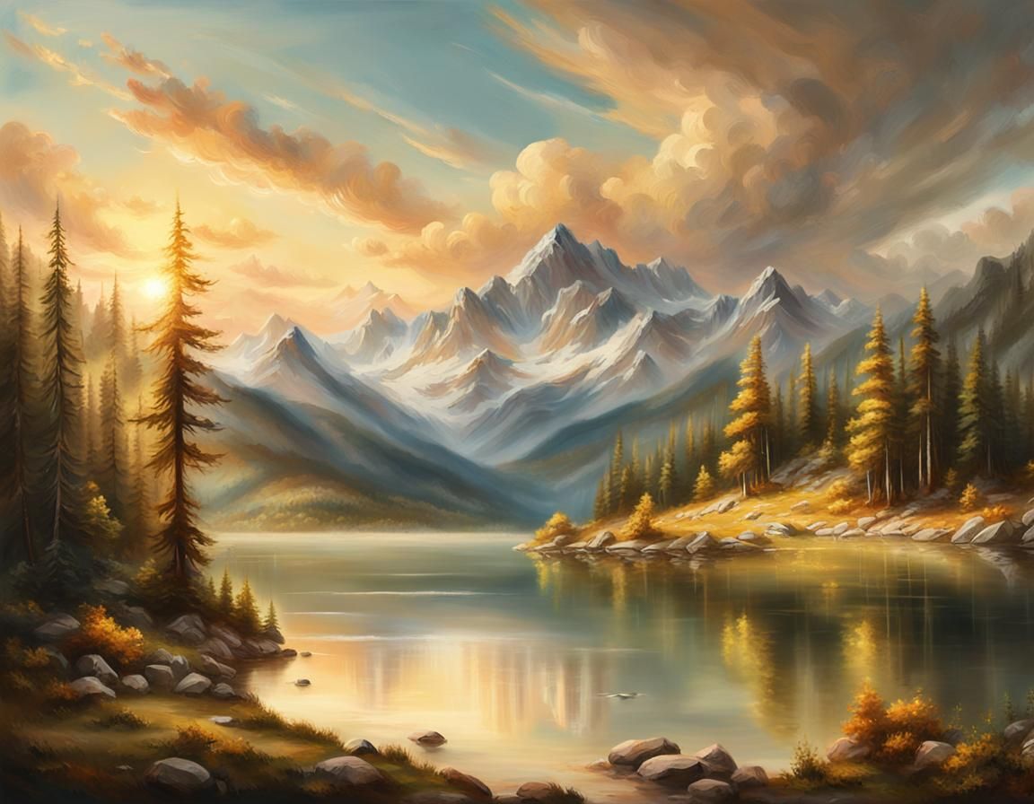 Alpine Landscape in Romantic Style