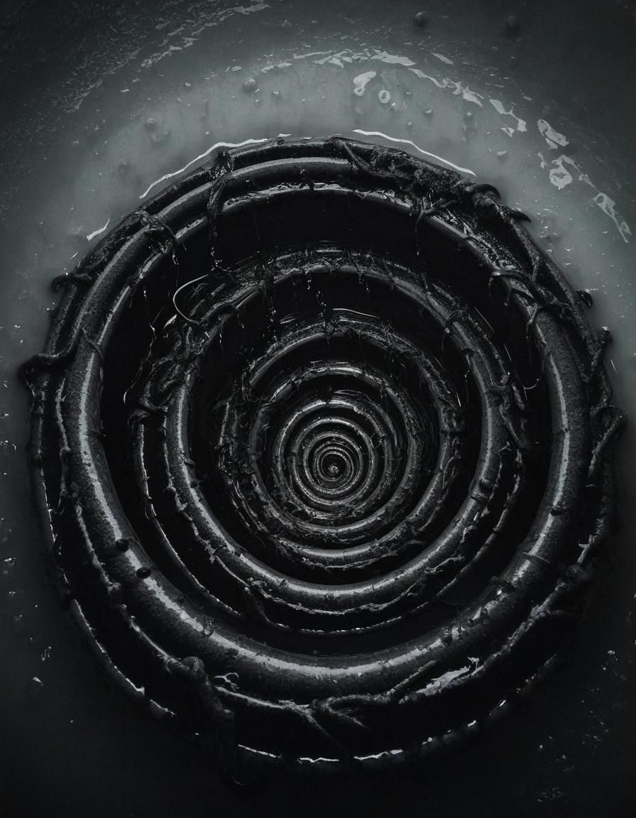 Grotesque Downward Spiral with Slimy Textures