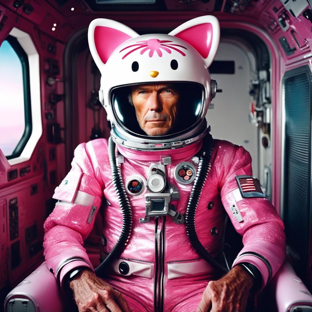Clint Eastwood in Hello Kitty Spacesuit: Epic Photo