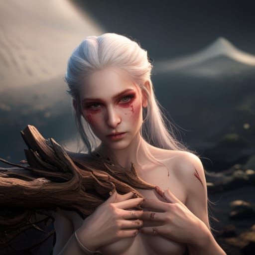 Heartbreak Girl: Detailed Matte Painting in 8K