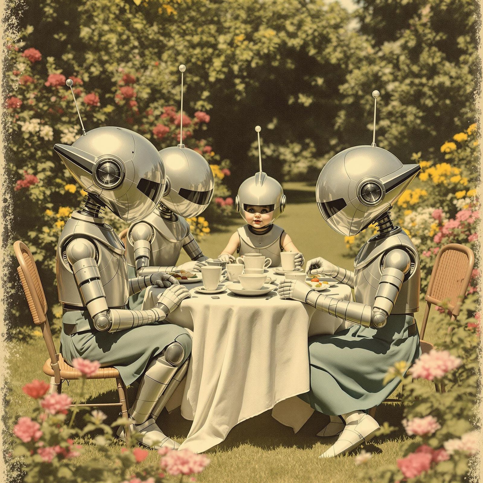 Retrofuturistic Mechanical Children's Garden Party