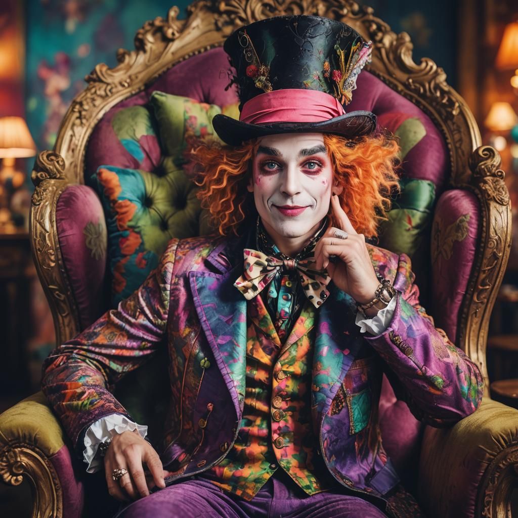 The Mad Hatter Portrait in Whimsical Style