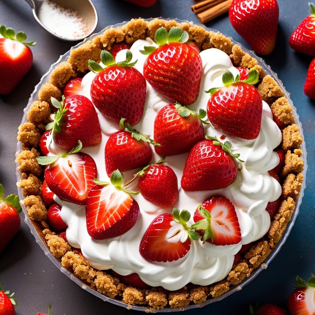 Delicious Strawberry Pie with Whipped Cream Topping