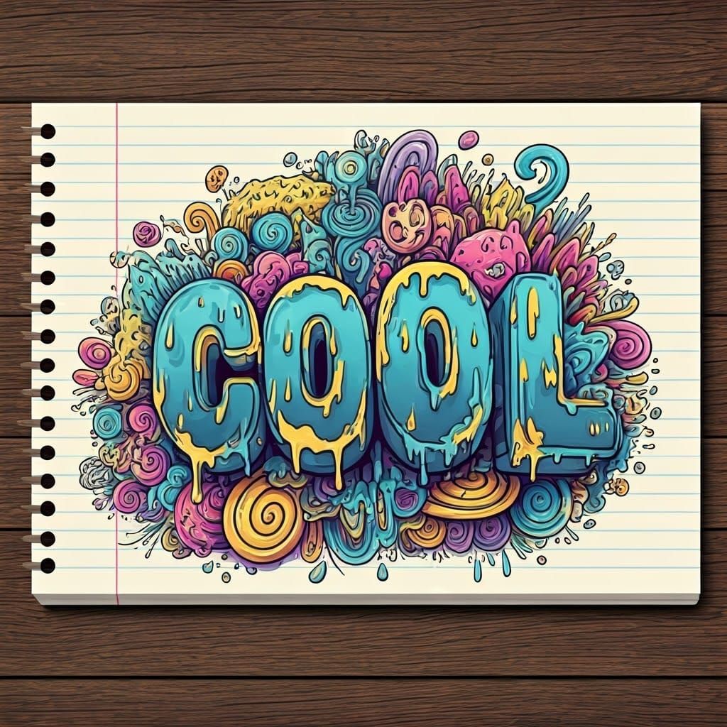 Bold Comic Art of Molten Wax on Notebook Paper