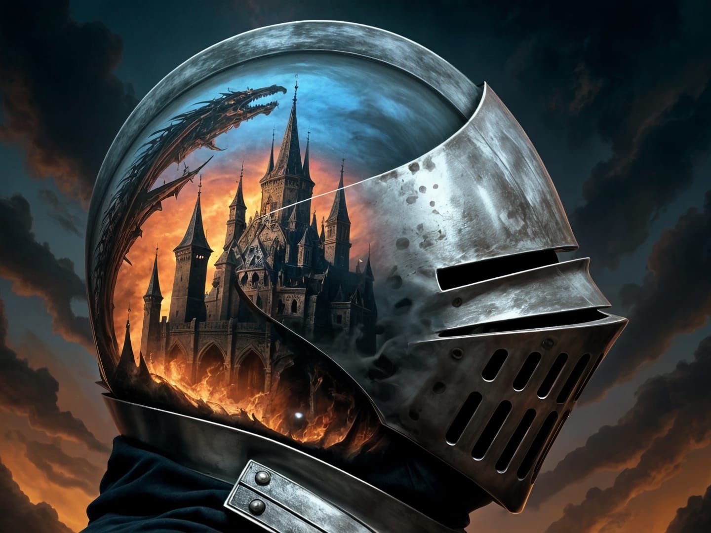 Dragon Knight Helmet in Airbrush Style