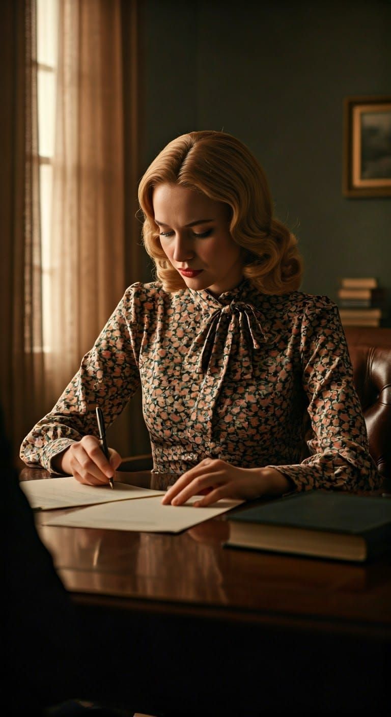 A Young Woman Signs Divorce Papers in a 1960s Lawyer's Offic...