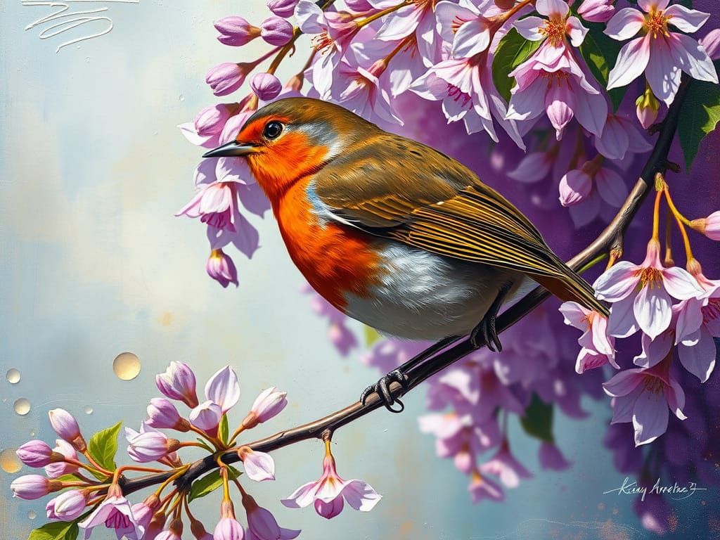 Vibrant Spring Garden in Goldenpunk Style