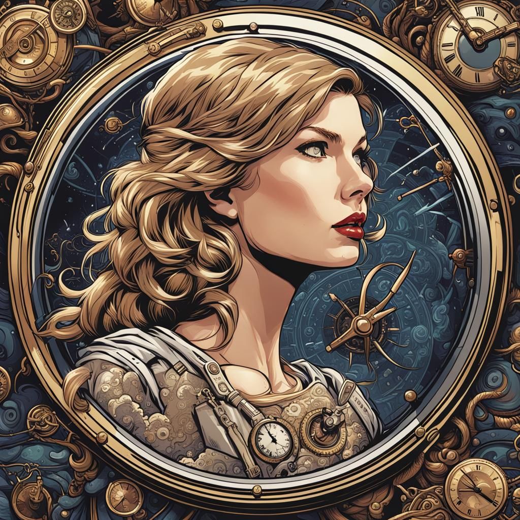 Taylor Swift Hypnosis in Comic Book Art Style