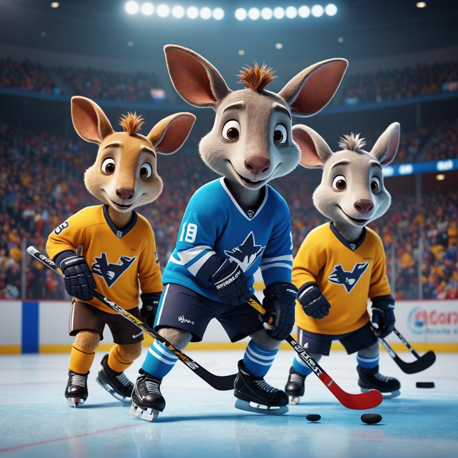 Aardvarks Play Hockey: Pixar-Style 3D Art