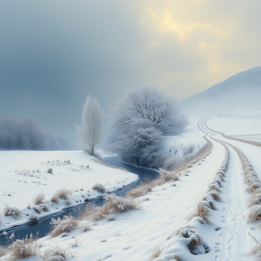 Winter Celtic Landscape as Romantic Painting