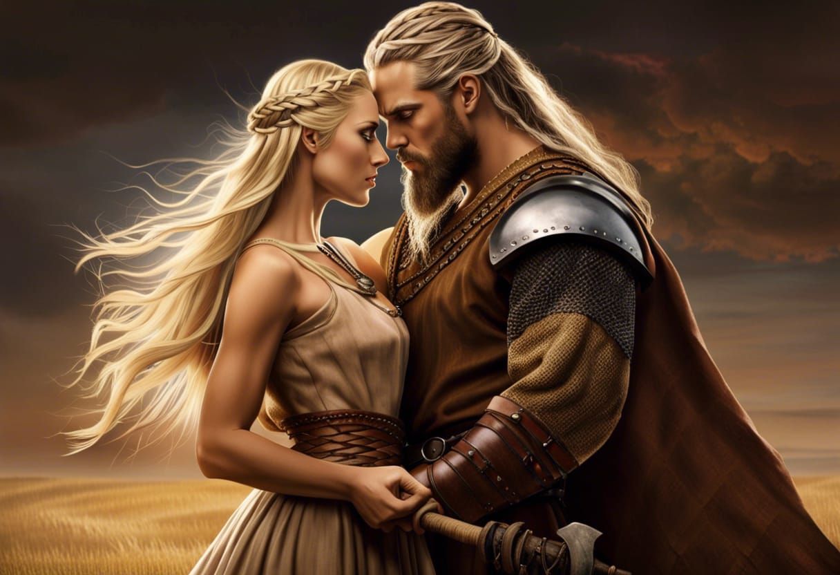 Romantic Viking Gaze in Hyper Detailed 16k
