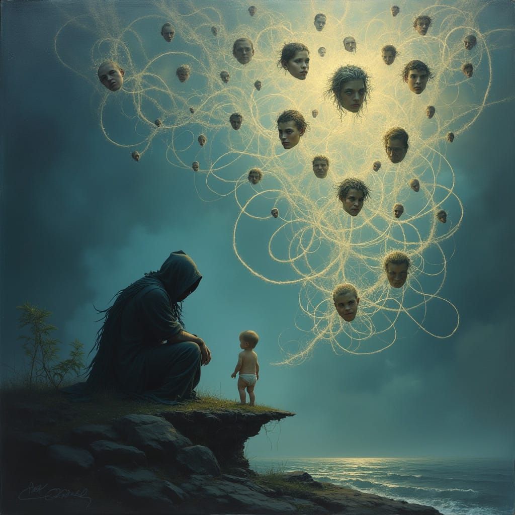 Surrealist Psyche Unveiled in Cosmic Landscape