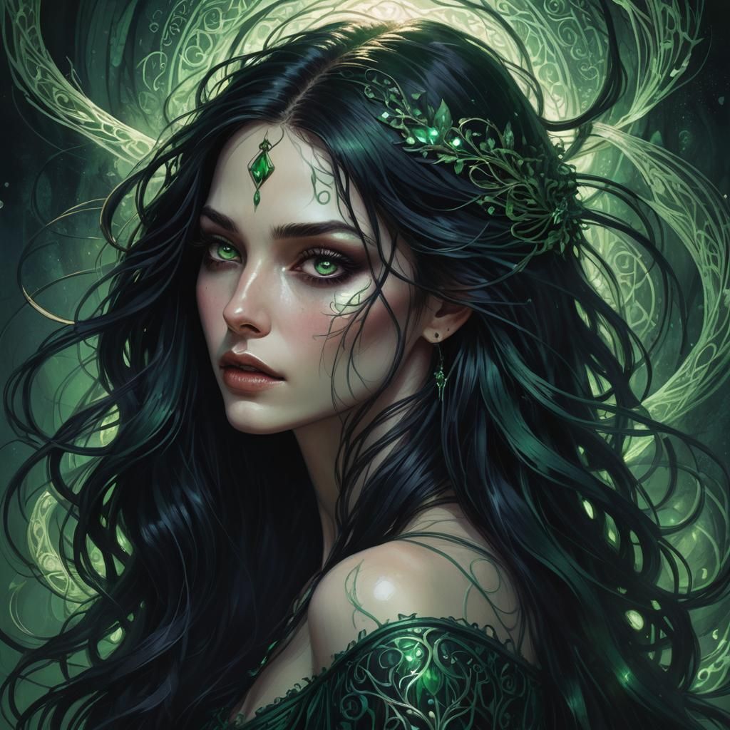 Ethereal Portrait of a Dark Magic User