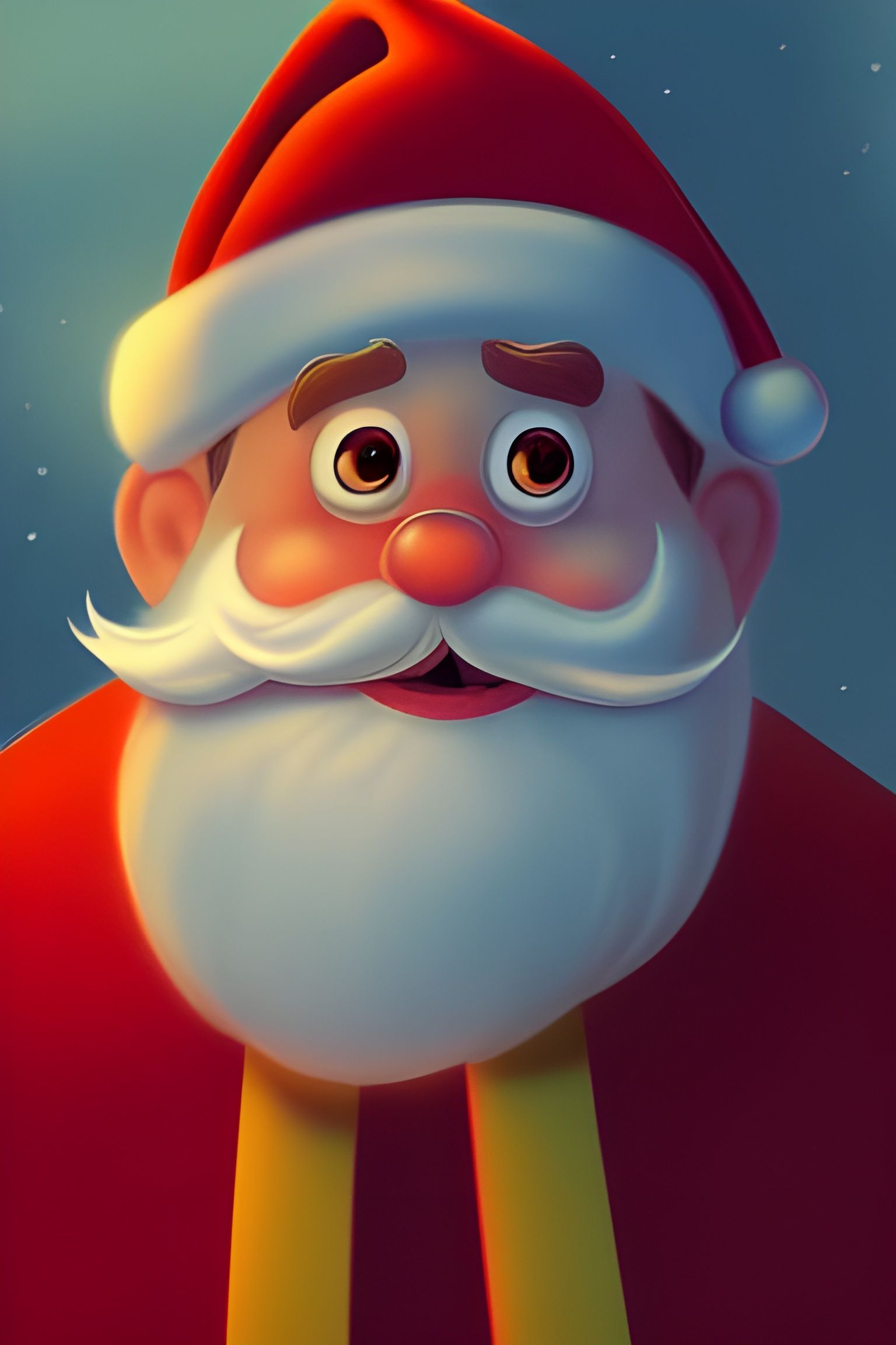 Festive Santa Claus Portrait in Pixar Style