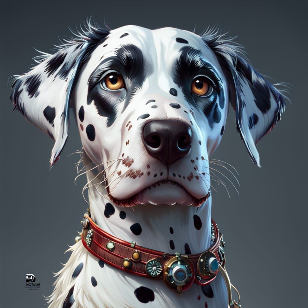 Detailed Dalmatian Digital Art in Artgerm Style