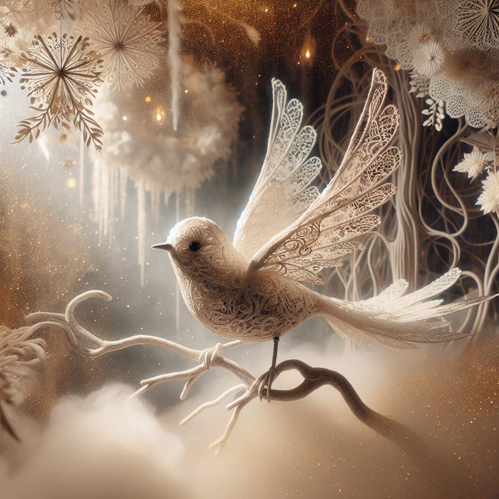 Lace Songbird in Golden Mist