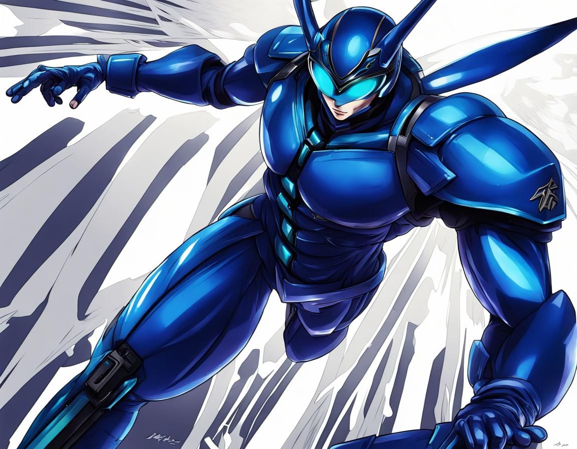 Blue Hornet in Anime Key Visual Style