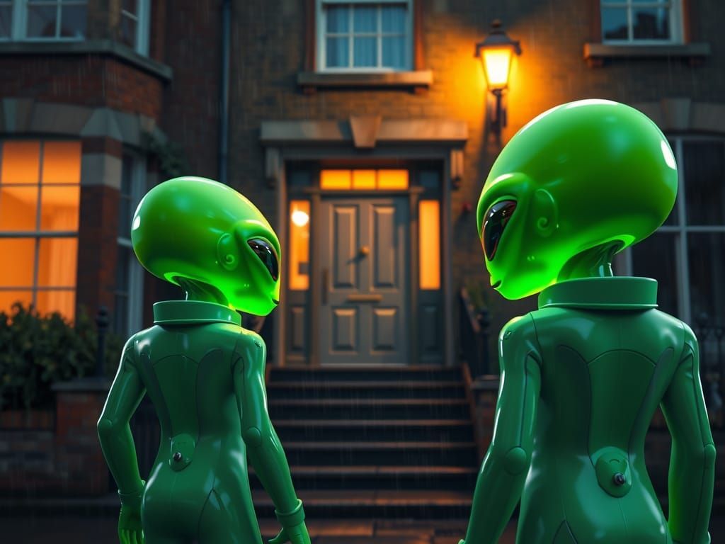 Aliens Visit English House in Pixar-Inspired 3D Art