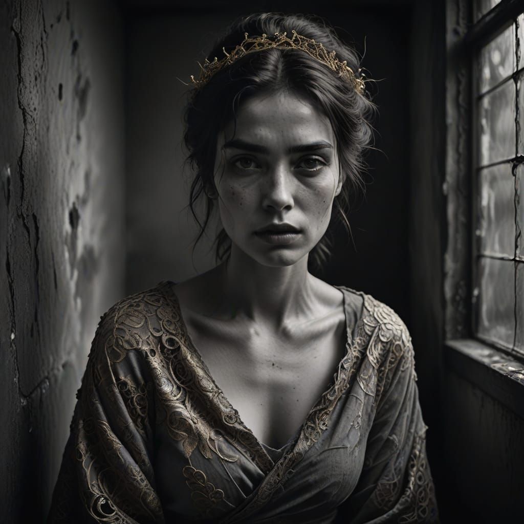 Vulnerable Beauty in a Moment of Longing