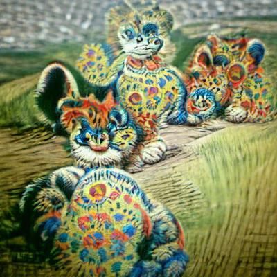 Whimsical Cat Illustration in Early 20th-Century Style