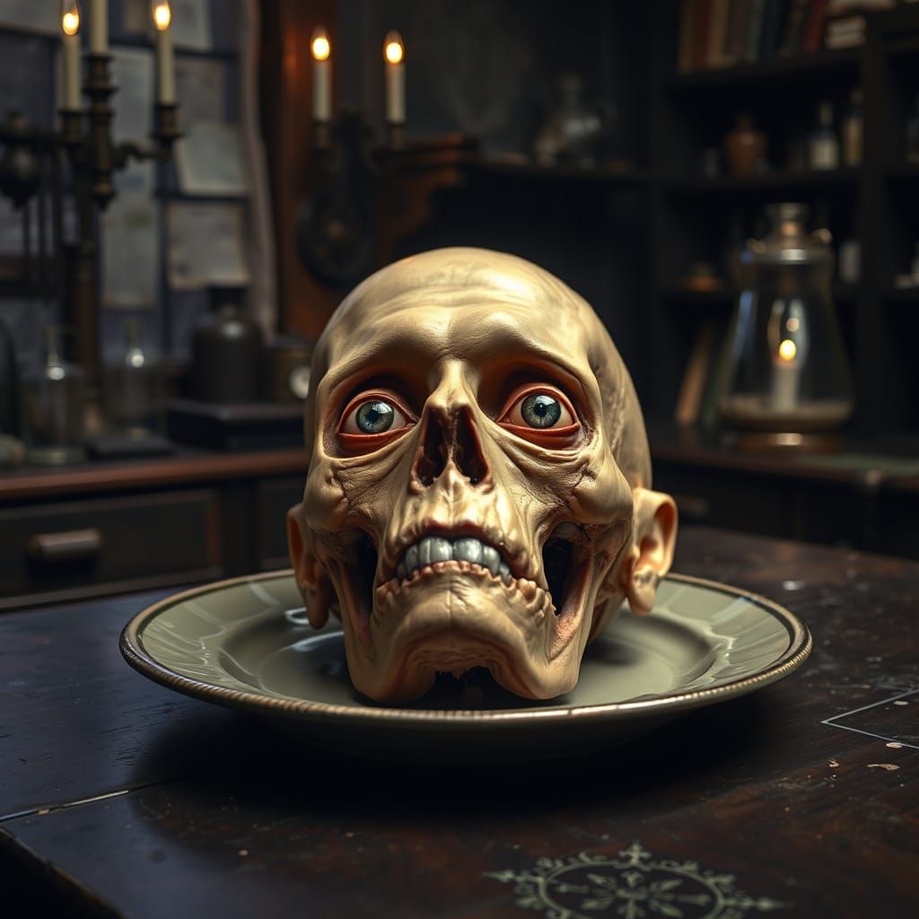 Mad Scientist's Dark Laboratory in Gothic Horror Style