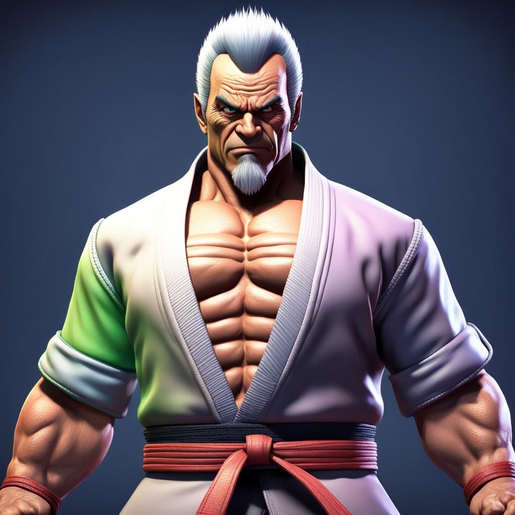 Heihachi Mishima 3D Render: Pixar Concept Art