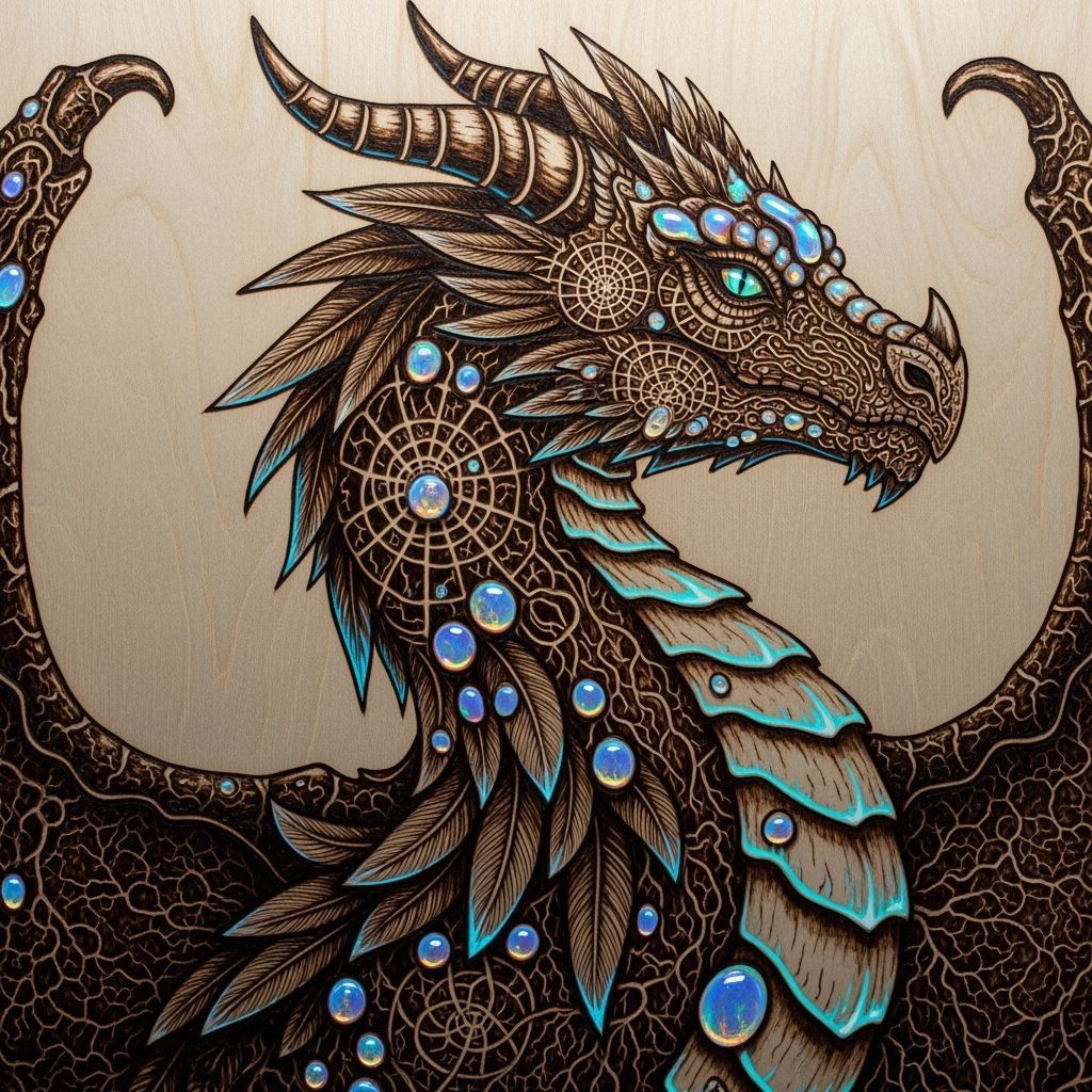 Lichtenberg Wood Burning Dragon in Borré Style