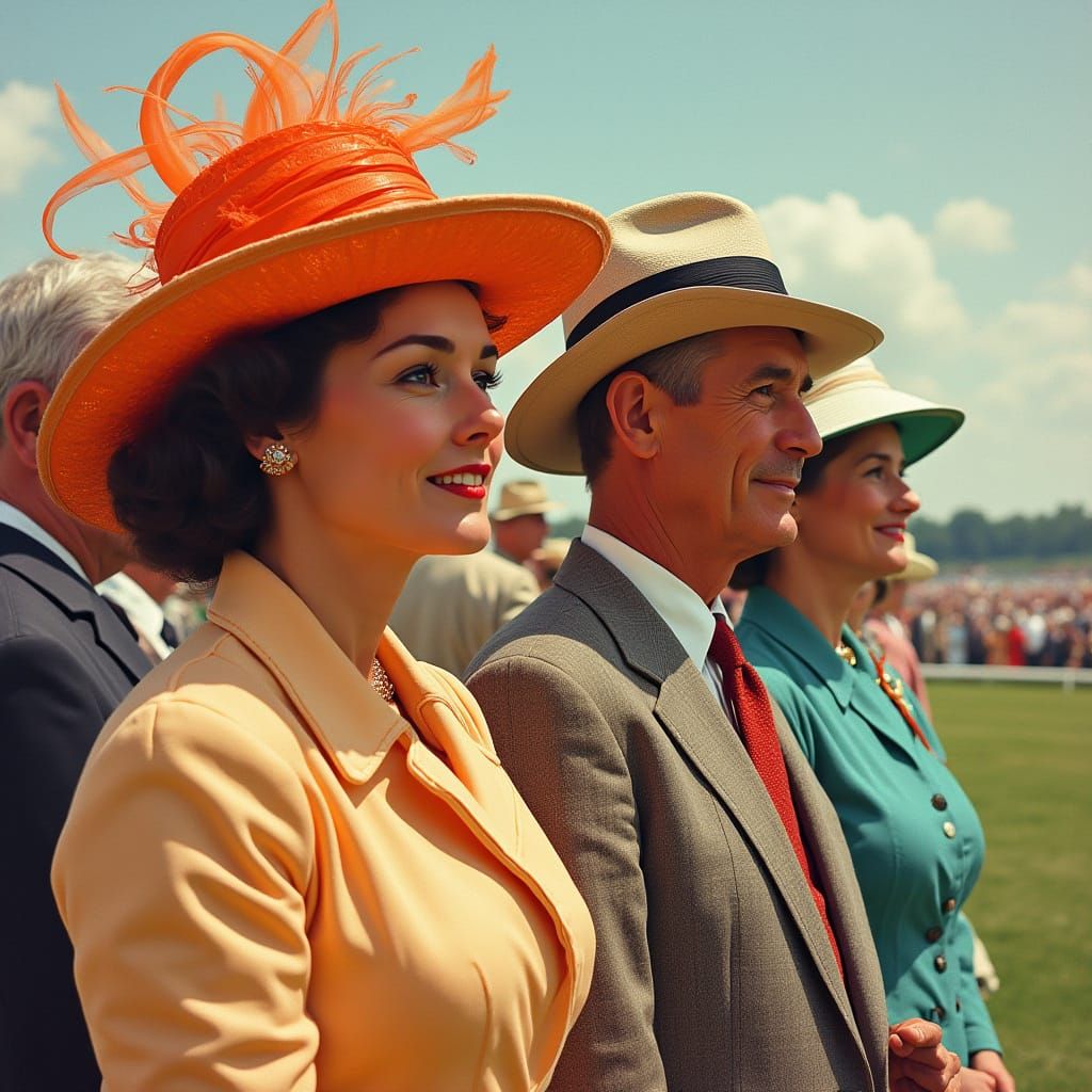 Vintage Kentucky Derby Ladies in Elegant Hats