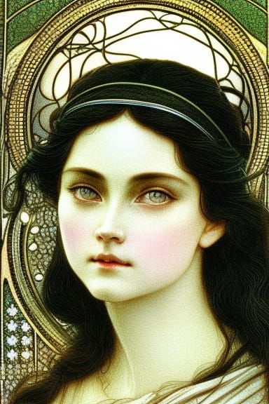 Luthien Illustration in Art Nouveau Style