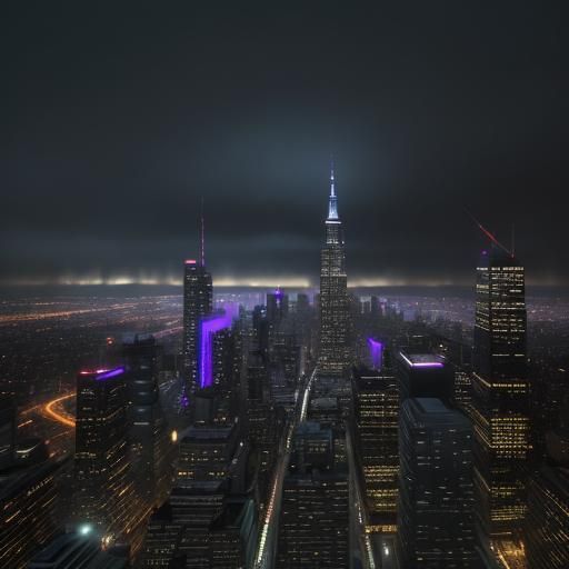 Hyperrealistic Cityscape at Dusk: Golden Hour Photography