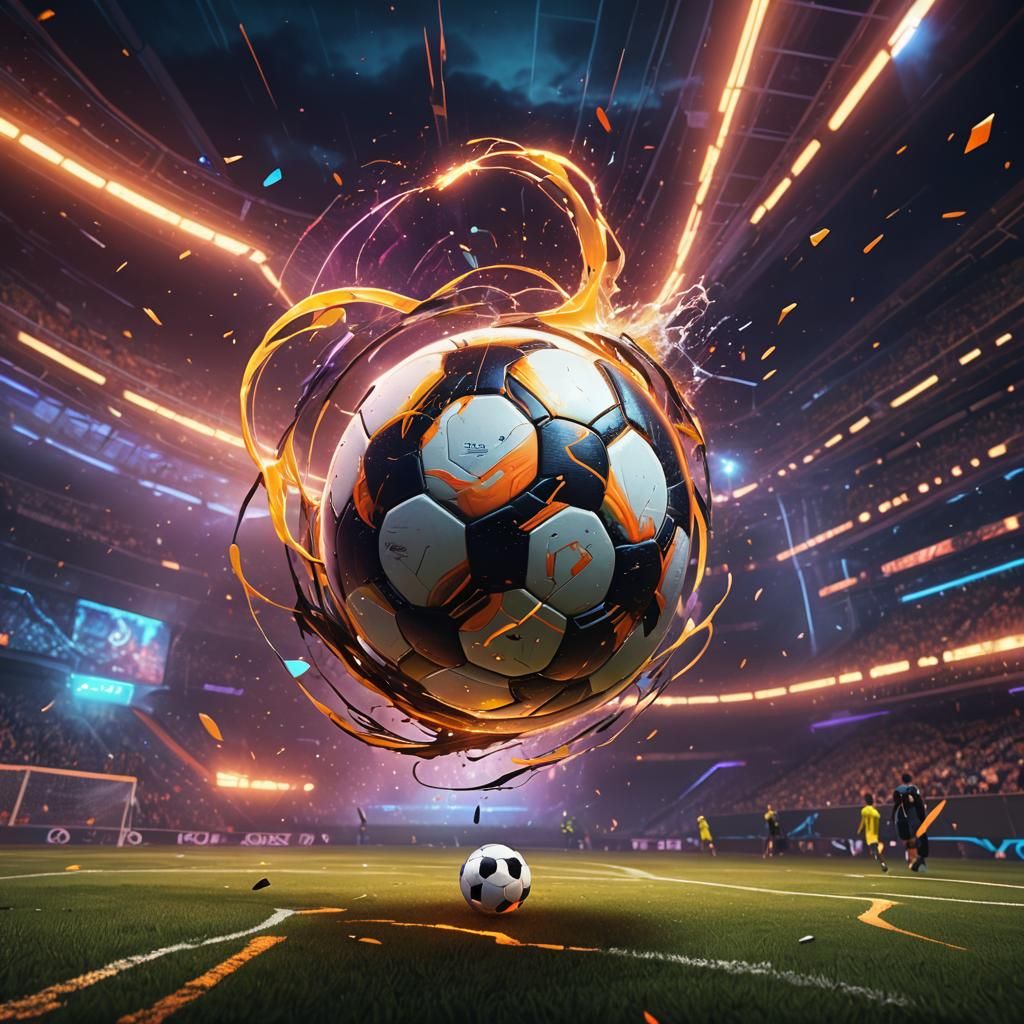 Mystical Soccer Ball in Glowing Atmosphere