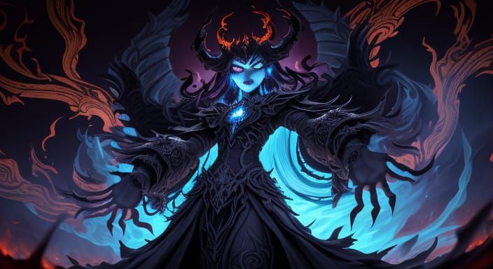 Goddess of Hell in Detailed Fantasy Illustration