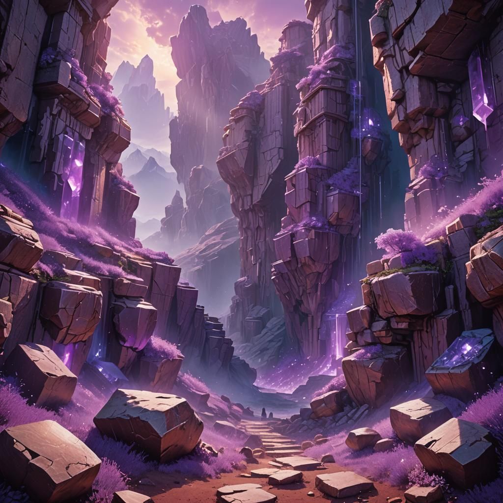 Vast Amethyst Mine: Fantasy Concept Art