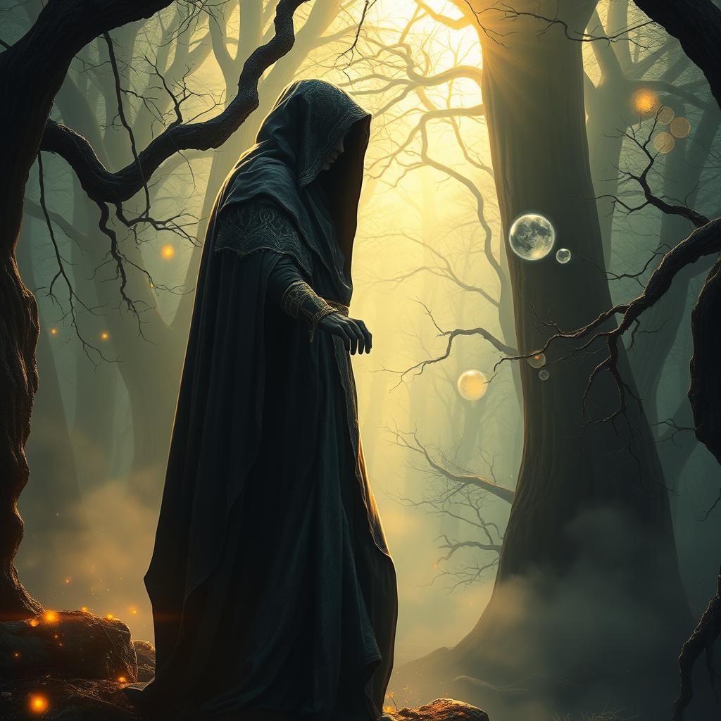 Mystical Forest Figure in Dreamlike Digital Art