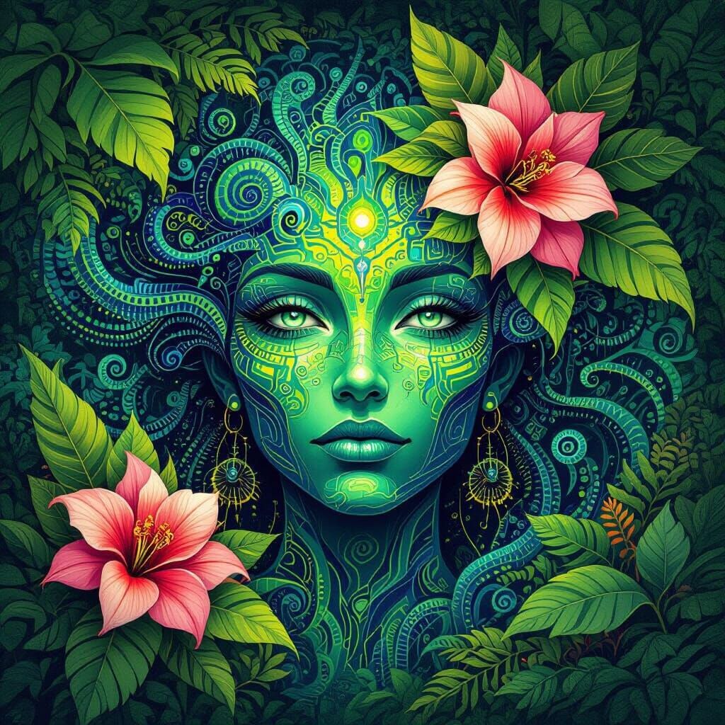 Psychedelic Amazon Rainforest Digital Art