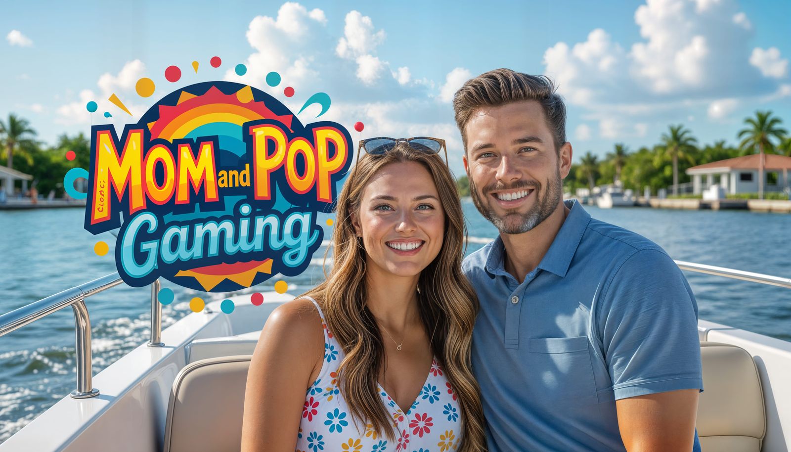 Vibrant MomAndPop Gaming Logo in Digital Art Style