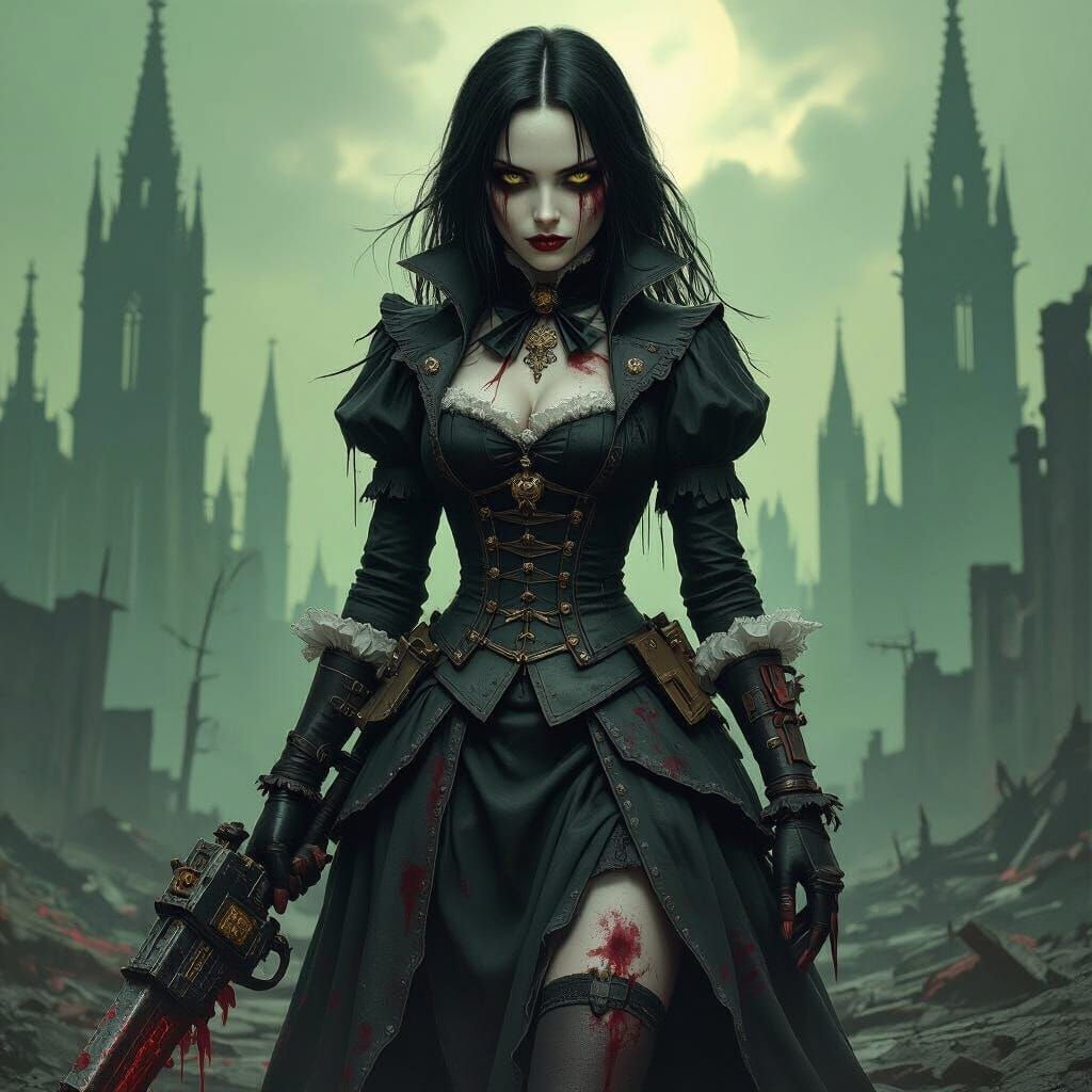 Grimdark Alice Liddell in Warhammer 40k Universe