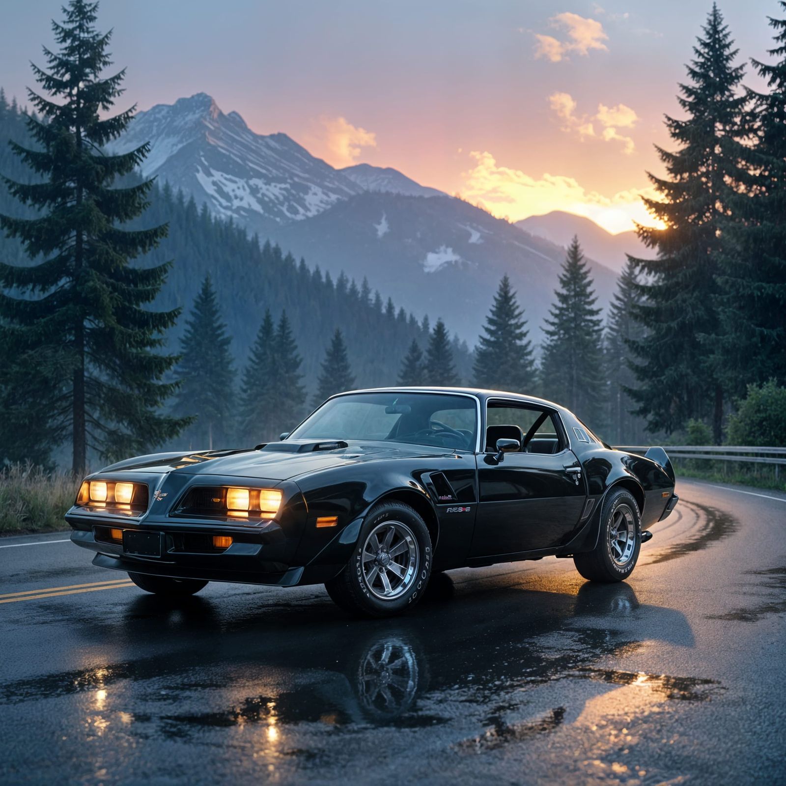 1978 Pontiac Firebird Trans Am on Mountain Road