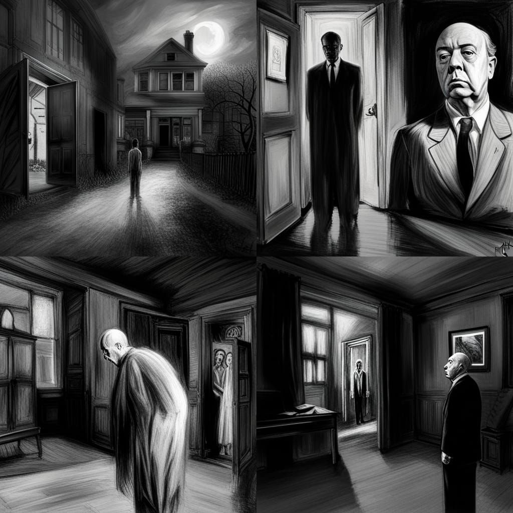 Ghost Returns to Murder House in Sinister Digital Painting