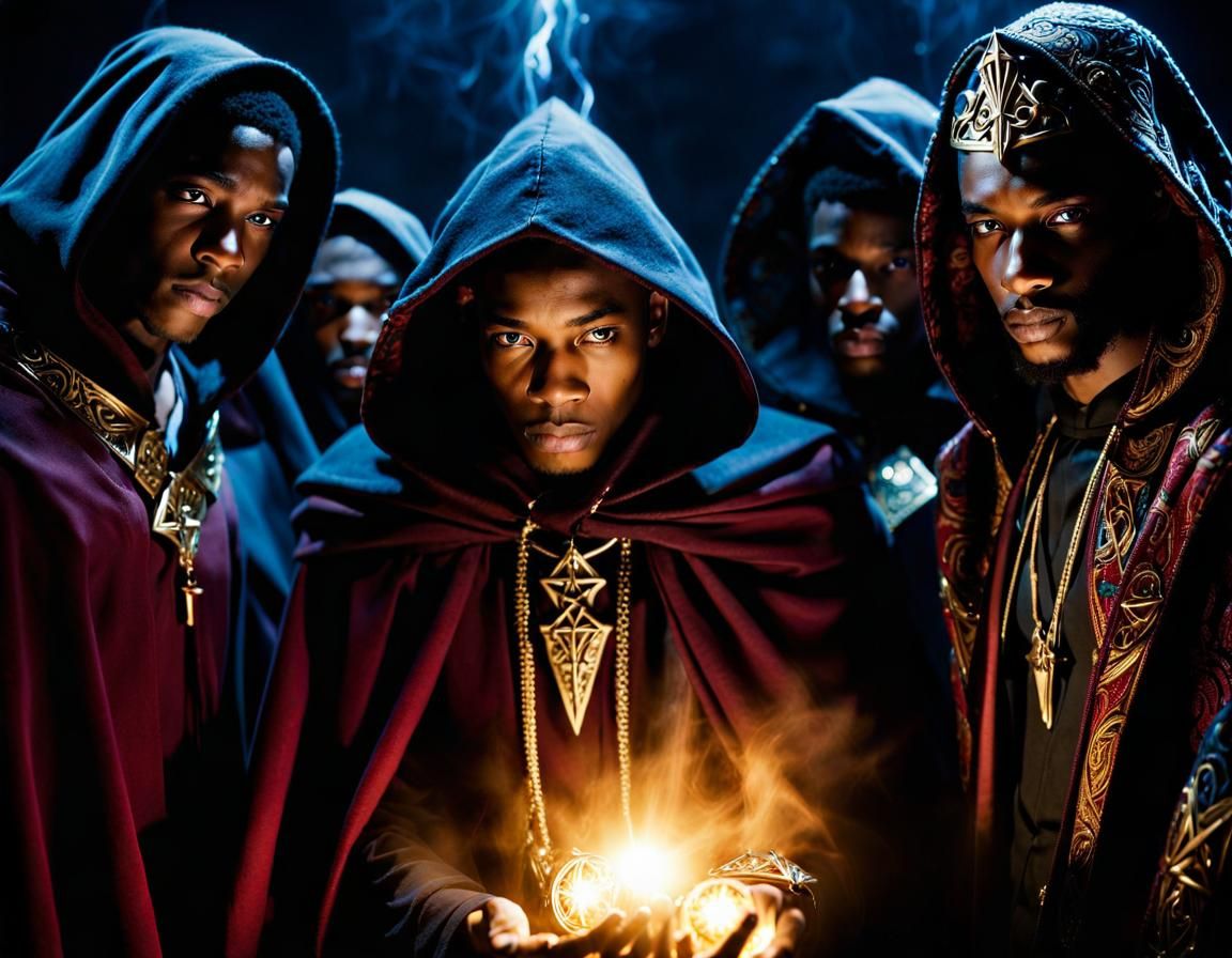 Magical Wizard Battle with Fire and Lightning