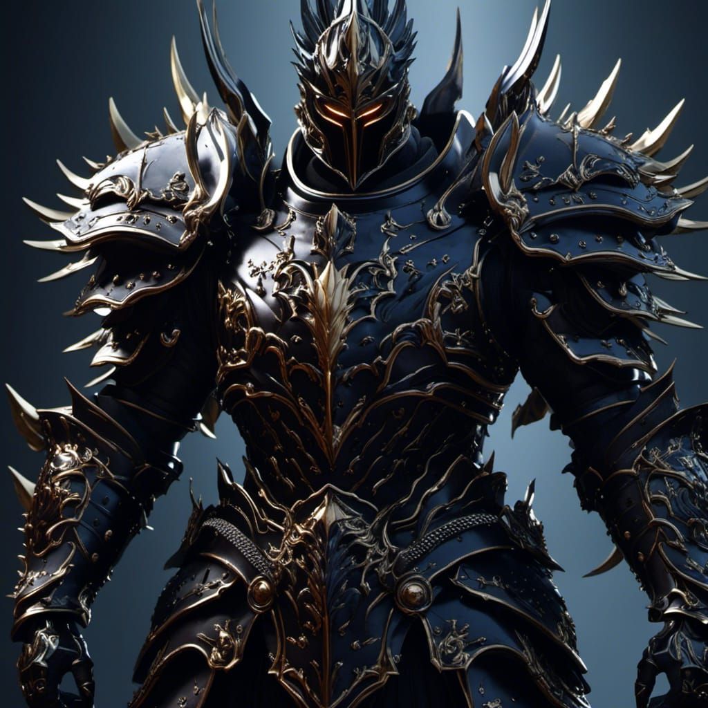 Dark Paladin in Spiky Armor: Detailed 3D Render