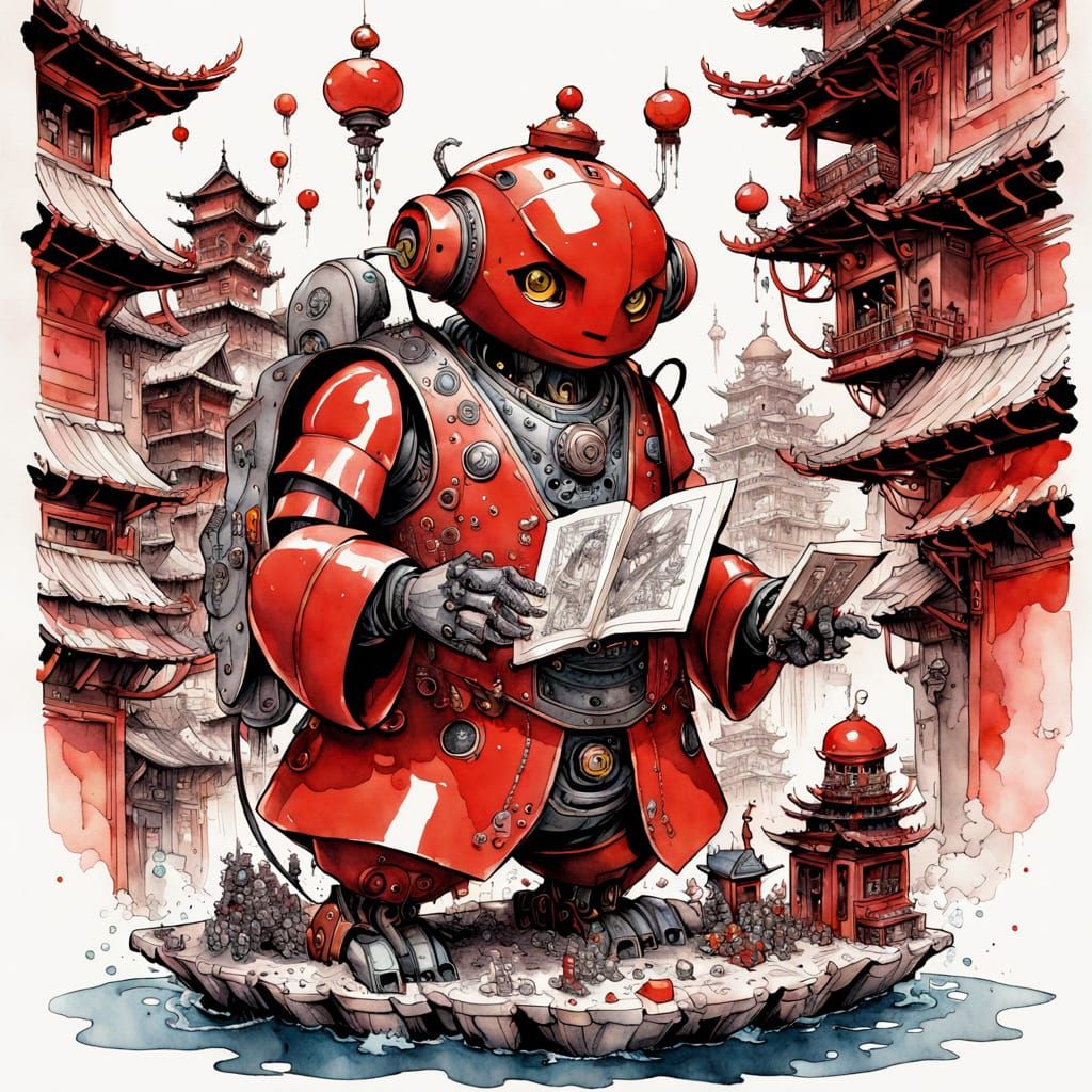 Robot Fortune Teller in Floating City Bazaar