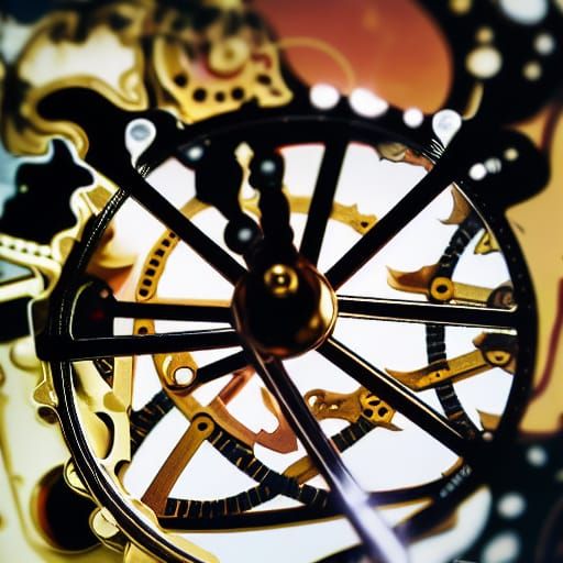 Ornate Watch Mechanism in Baroque Steampunk Style