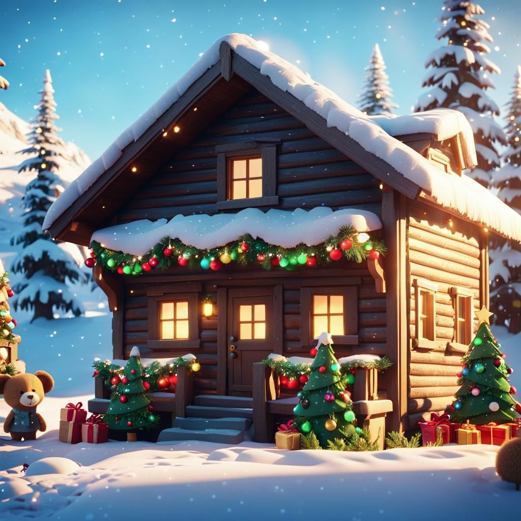 Friends Celebrate New Year in Snowy Mountain Home